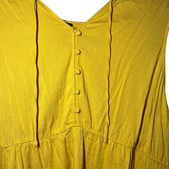 SOLD Torrid Peasant Tiered Yellow Blouse Sleeveless Tunic Top Spring Summer Siz - Picture 5 of 11